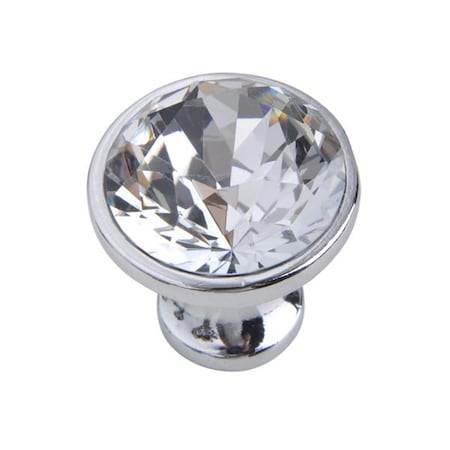 Utopia Alley Gleam Crystal Cabinet Knob Polished Chrome 1.2 inch Diameter HW330PLCH021
